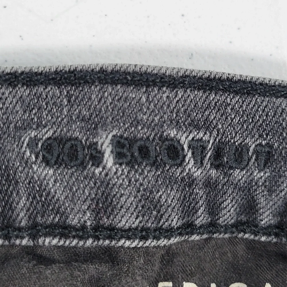 American Eagle 90s bootcut Jeans Distressed black Denim Women's Size 00 - Picture 8 of 11